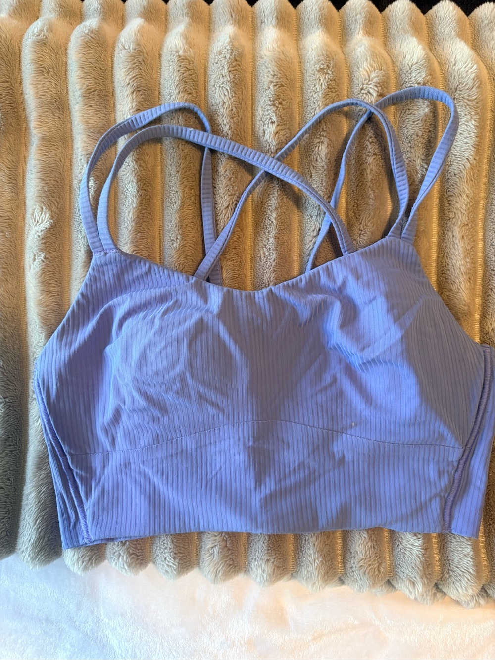 LULULEMON Periwinkle Ribbed Sports Bra